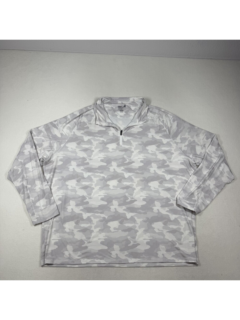 Johnnie-O Performance Galloway Shirt Mens 2XL White Camo 1/4 Zip Pullover Golf